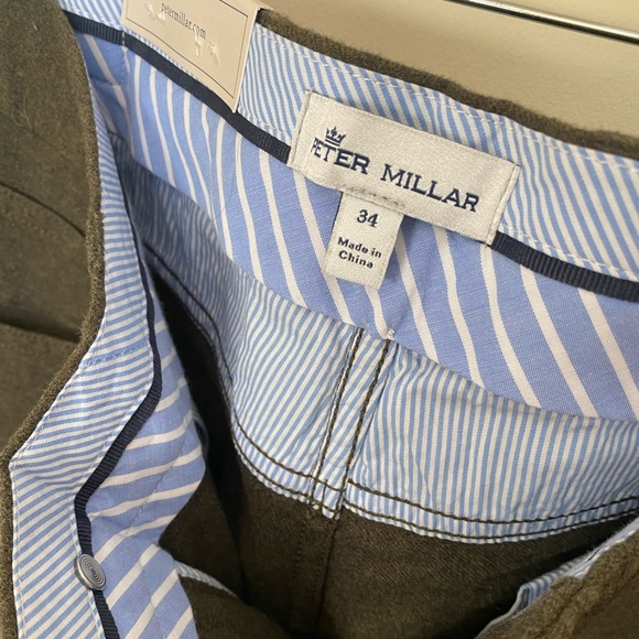 NWT peter millar flannel five pocket pants in loden / green - Picture 2 of 6